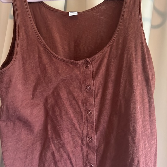 Oldnavy Brown Button down tank - Picture 2 of 3